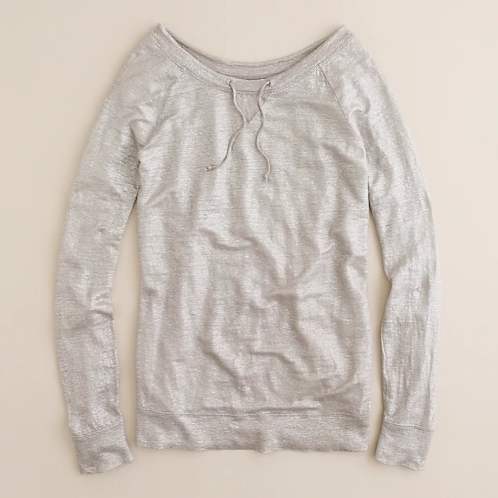 J. CREW Metallic Gold Linen sweatshirt Size Small